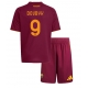 AS Roma Artem Dovbyk #9 Kotipaita Lapsille 2025-26 Lyhythihainen (+ Lyhyet housut)