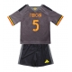 AS Roma Evan Ndicka #5 Kolmaspaita Lapsille 2026-27 Lyhythihainen (+ Lyhyet housut)