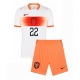 Alankomaat Denzel Dumfries #22 Vieraspaita Lapsille MM-kisat 2026 Lyhythihainen (+ Lyhyet housut)