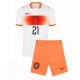 Alankomaat Frenkie de Jong #21 Vieraspaita Lapsille MM-kisat 2026 Lyhythihainen (+ Lyhyet housut)