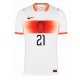 Alankomaat Frenkie de Jong #21 Vieraspaita MM-kisat 2026 Lyhythihainen