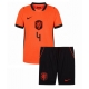 Alankomaat Virgil van Dijk #4 Kotipaita Lapsille MM-kisat 2026 Lyhythihainen (+ Lyhyet housut)