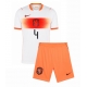 Alankomaat Virgil van Dijk #4 Vieraspaita Lapsille MM-kisat 2026 Lyhythihainen (+ Lyhyet housut)