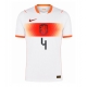 Alankomaat Virgil van Dijk #4 Vieraspaita MM-kisat 2026 Lyhythihainen