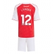 Arsenal Jurrien Timber #12 Kotipaita Lapsille 2025-26 Lyhythihainen (+ Lyhyet housut)