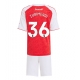 Arsenal Martin Zubimendi #36 Kotipaita Lapsille 2025-26 Lyhythihainen (+ Lyhyet housut)