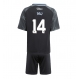 Aston Villa Pau Torres #14 Vieraspaita Lapsille 2025-26 Lyhythihainen (+ Lyhyet housut)