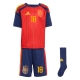 Espanja Martin Zubimendi #18 Kotipaita Lapsille MM-kisat 2026 Lyhythihainen (+ Lyhyet housut)