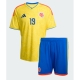 Kolumbia Rafael Santos Borre #19 Kotipaita Lapsille MM-kisat 2026 Lyhythihainen (+ Lyhyet housut)
