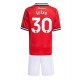 Manchester United Benjamin Sesko #30 Kotipaita Lapsille 2025-26 Lyhythihainen (+ Lyhyet housut)