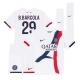 Paris Saint-Germain Bradley Barcola #29 Vieraspaita Lapsille 2025-26 Lyhythihainen (+ Lyhyet housut)