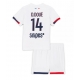 Paris Saint-Germain Desire Doue #14 Vieraspaita Lapsille 2025-26 Lyhythihainen (+ Lyhyet housut)