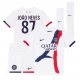 Paris Saint-Germain Joao Neves #87 Vieraspaita Lapsille 2025-26 Lyhythihainen (+ Lyhyet housut)