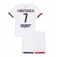 Paris Saint-Germain Khvicha Kvaratskhelia #7 Vieraspaita Lapsille 2025-26 Lyhythihainen (+ Lyhyet housut)