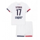 Paris Saint-Germain Vitinha #17 Vieraspaita Lapsille 2025-26 Lyhythihainen (+ Lyhyet housut)