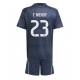Real Madrid Ferland Mendy #23 Vieraspaita Lapsille 2025-26 Lyhythihainen (+ Lyhyet housut)