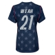 Yhdysvallat Timothy Weah #21 Vieraspaita Naisten MM-kisat 2026 Lyhythihainen